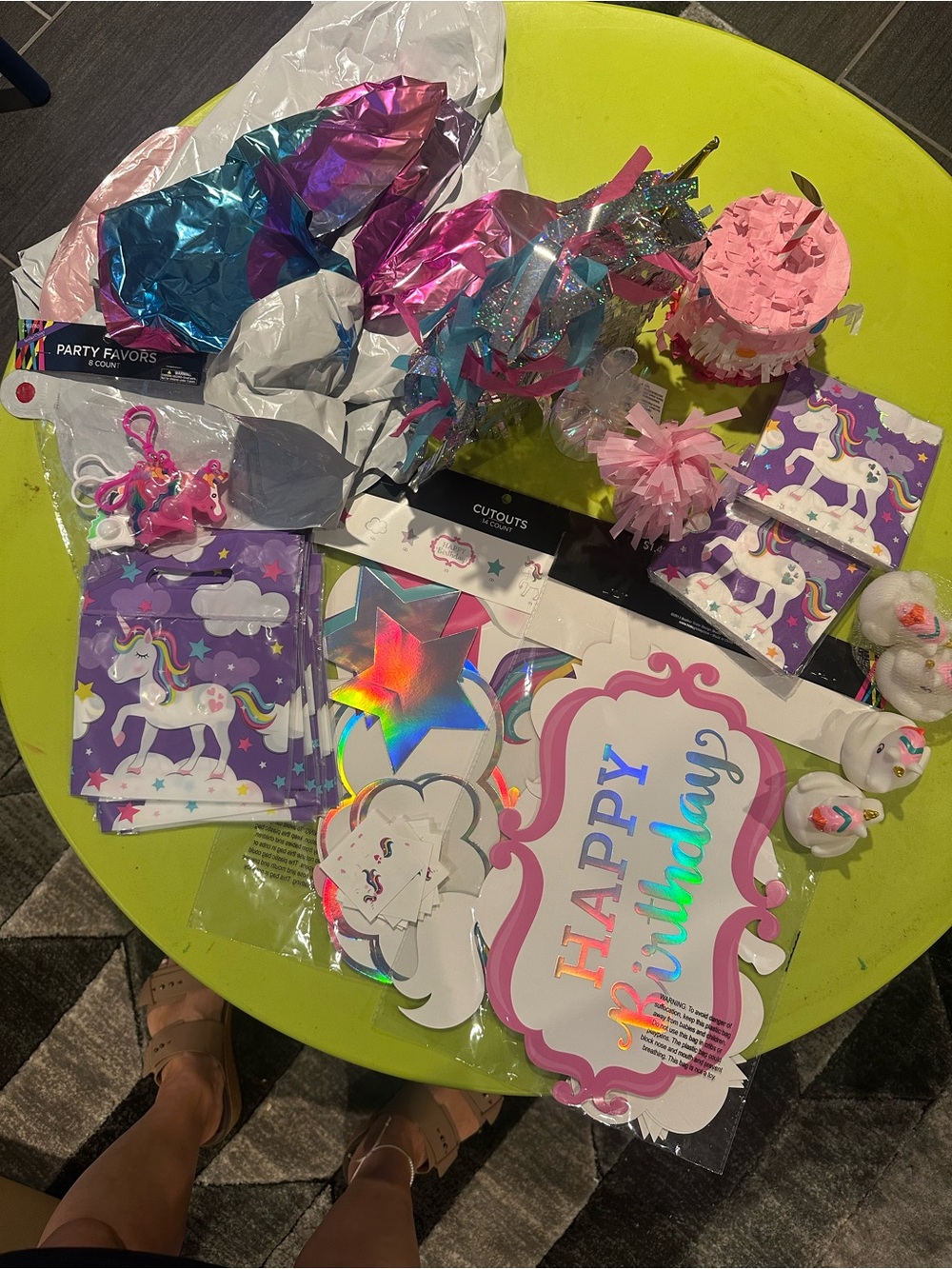 Unicorn Birthday Party Decor Pack - Pink, Purple, Rainbow